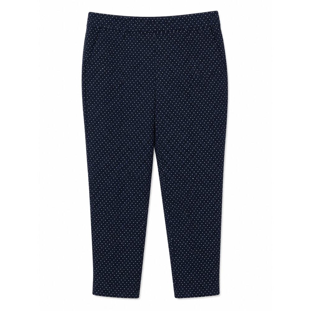 Eliane Rose Polka Dot Pants Navy Blue White Slim Fit Ankle Womens Size 14W